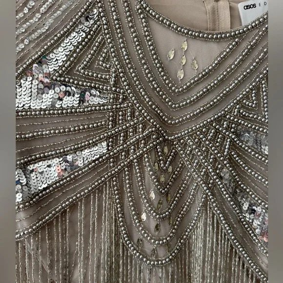 ASOS EDITION placement sequin and fringe top co-ord - Picture 6 of 7